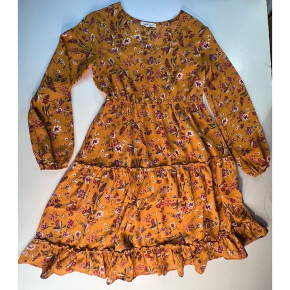 indigo soul Dresses & Skirts - Indigo Soul Women's Dress Size S Small Yellow Floral Never Worn